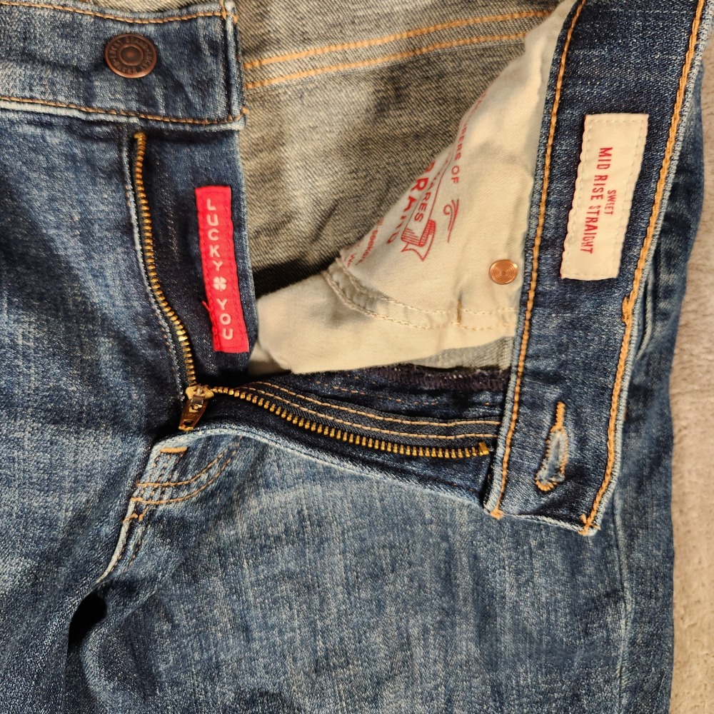 Lucky Brand Sweet Mid Rise Jeans Women's 31X31 Blue Excellent 7W12559 Straight - Picture 6 of 15